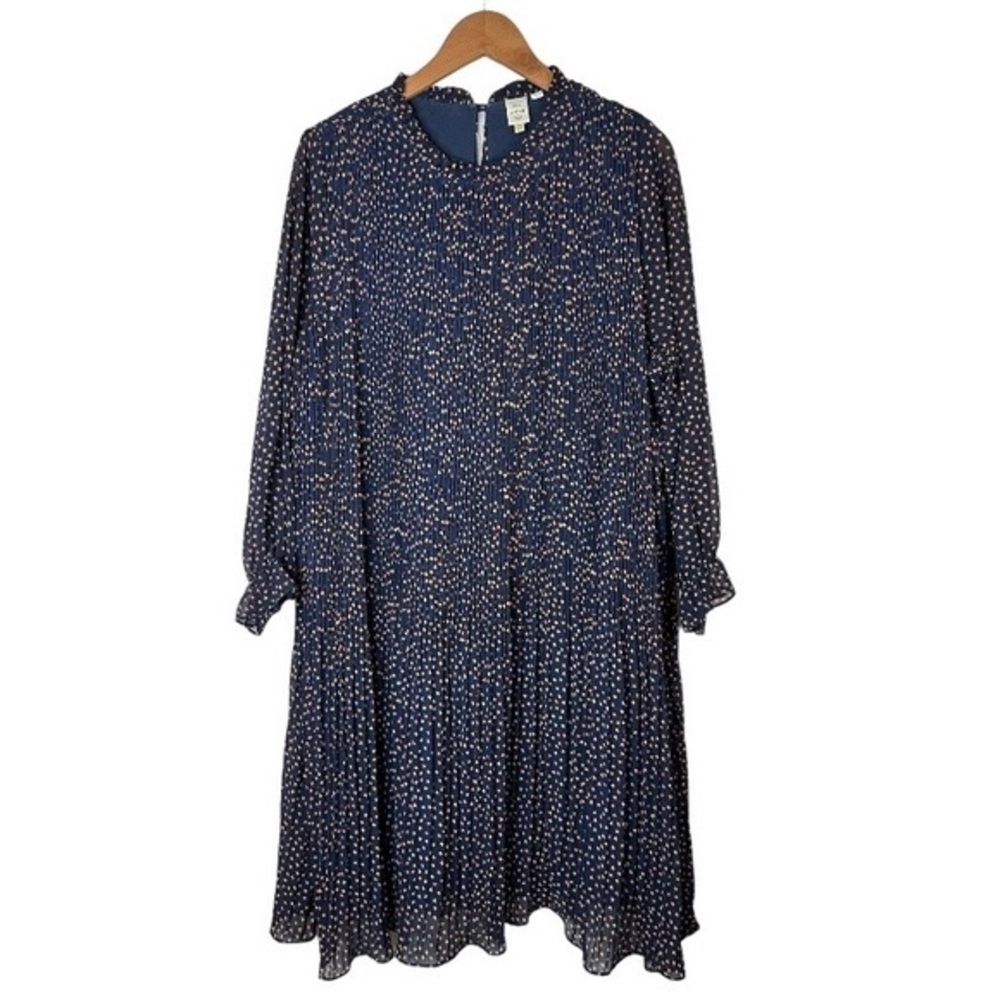 Anthropologie Seen Worn Kept Vega Pleated Mini Dress Size 12 Shift Sheer Sleeve
